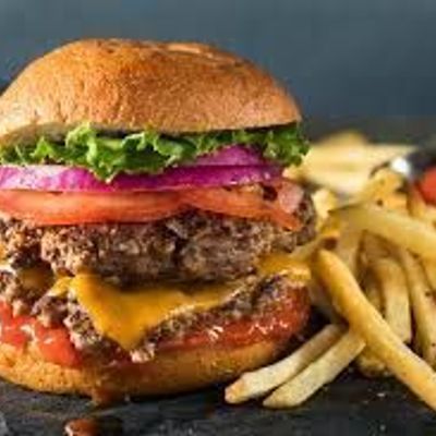 Double Beef Burger with Fries