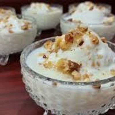 Rice pudding with ice