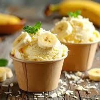 Sliced Banana With Ice Cream