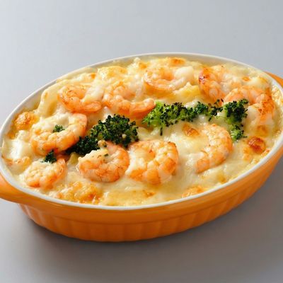 Shrimp white sauce casserole