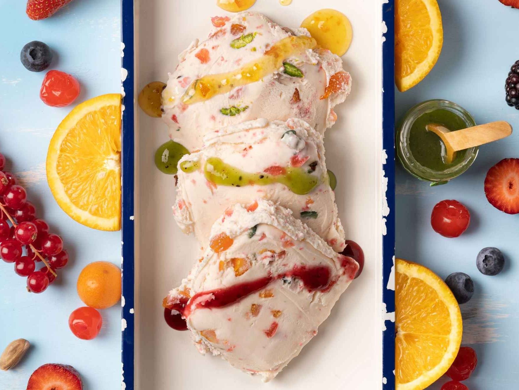 Mixed fruit ice cream