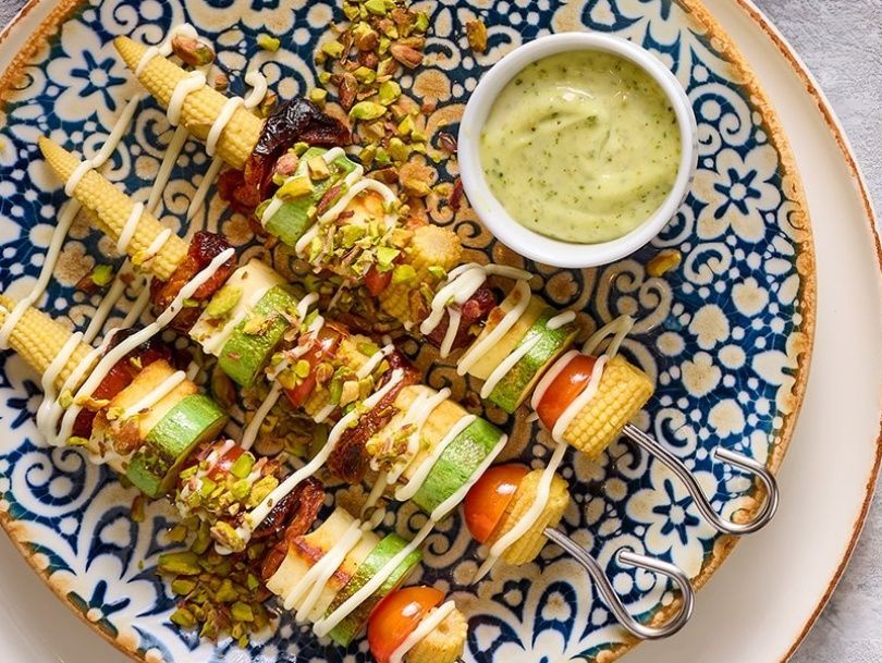 Halloumi cheese kebab