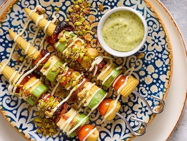 Halloumi cheese kebab