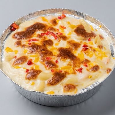 Shrimp Casserole With Cream And Mozzarella Cheese