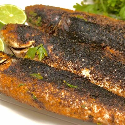 Grilled Mullet, Cleaned with Bran Crust
