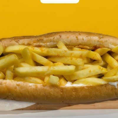 French fries mayonnaise sandwich