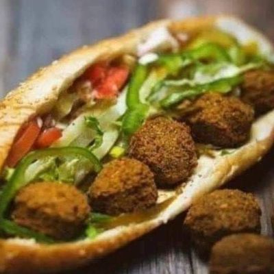 Falafel sandwich with French cheese Kerry