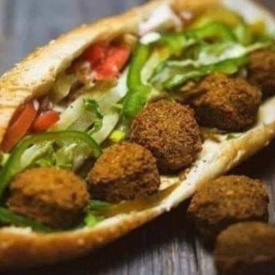 Falafel, Kiri Cheese, Basturma French Sandwich
