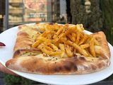 Cheese Calzone with fries