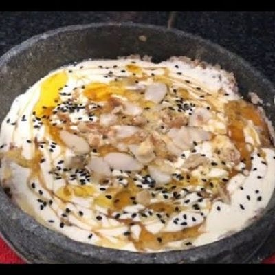 Banana Fatteh with Cream