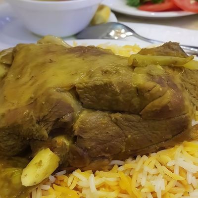 Portion of Hanid Meat with Mandi Rice