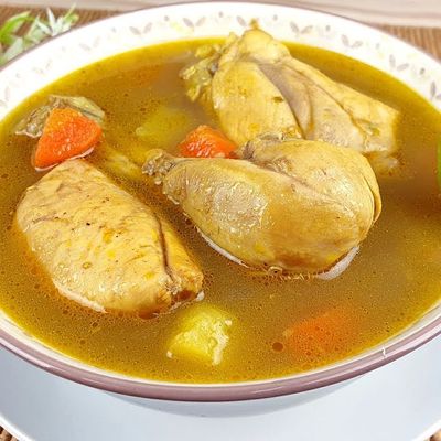 Half boiled chicken without rice