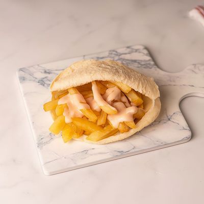 Potato on mayonnaise sandwich