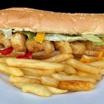 ساندويش جمبري وبطاطس