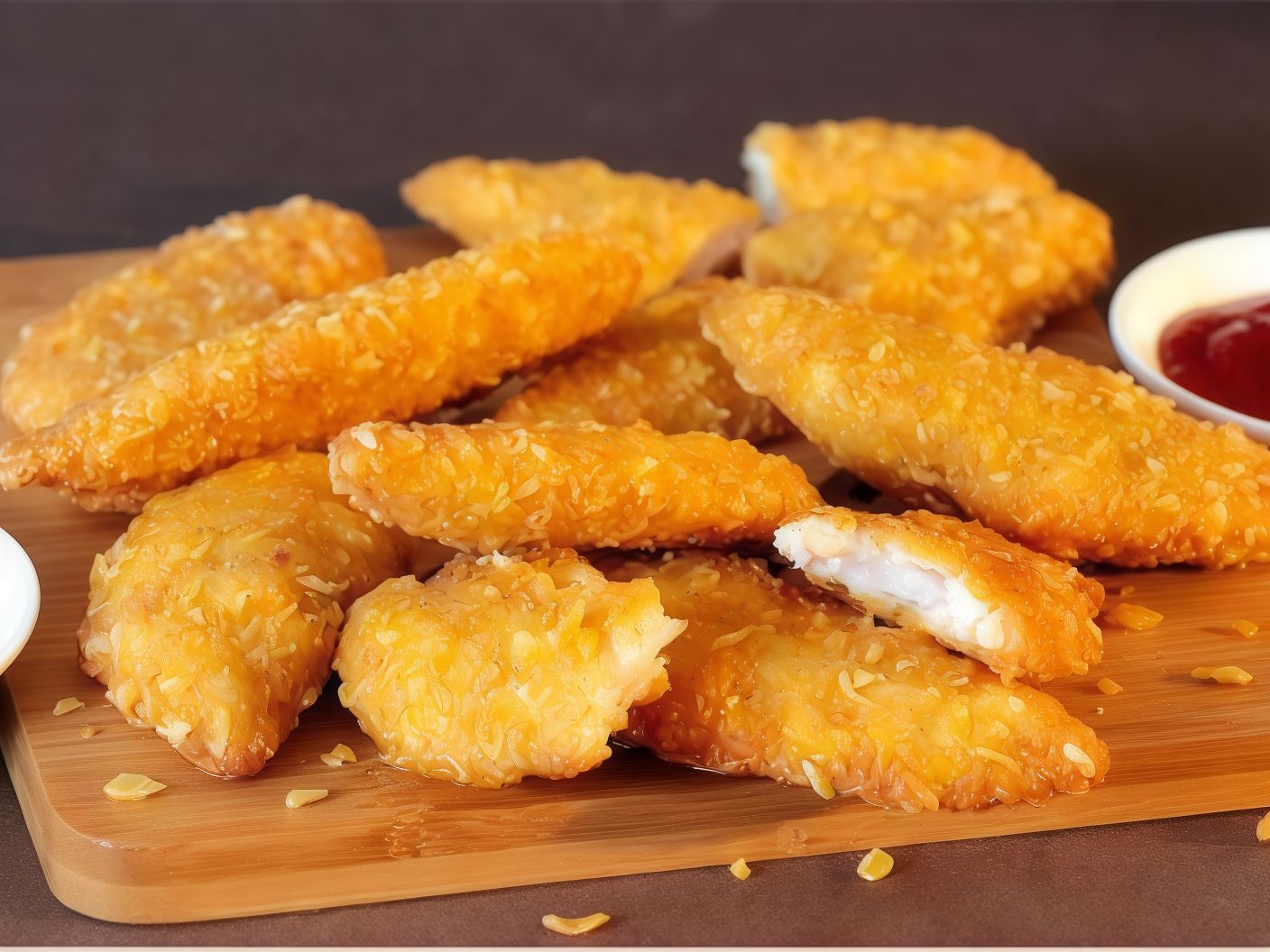 Fried chicken dish with potatoes, served with rice or pasta