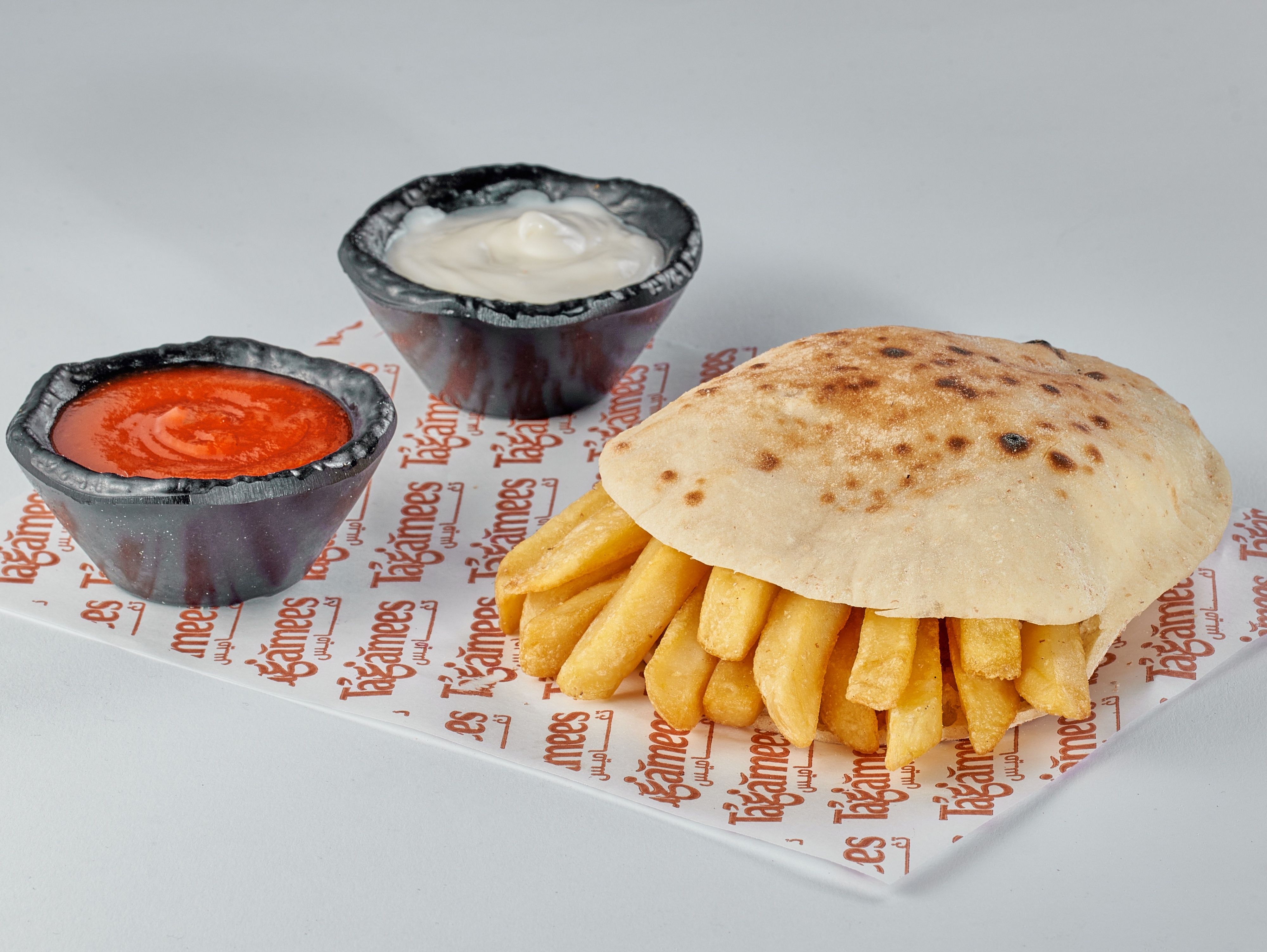 Fries with Ketchup and Mayonnaise