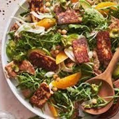 Fried Halloumi Salad