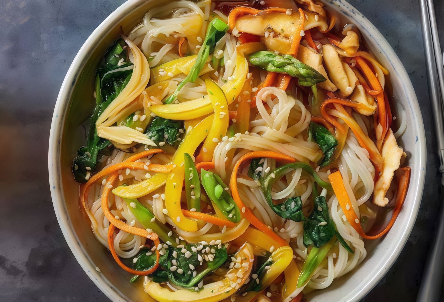 Vegetables Noodles Soup