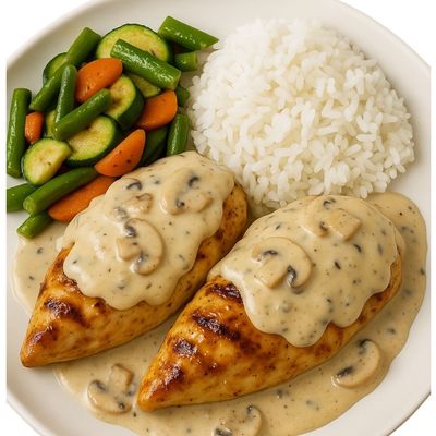 Grilled Chicken with White Mushroom