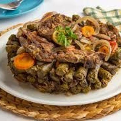 Large Vine Leaves Casserole With Meat