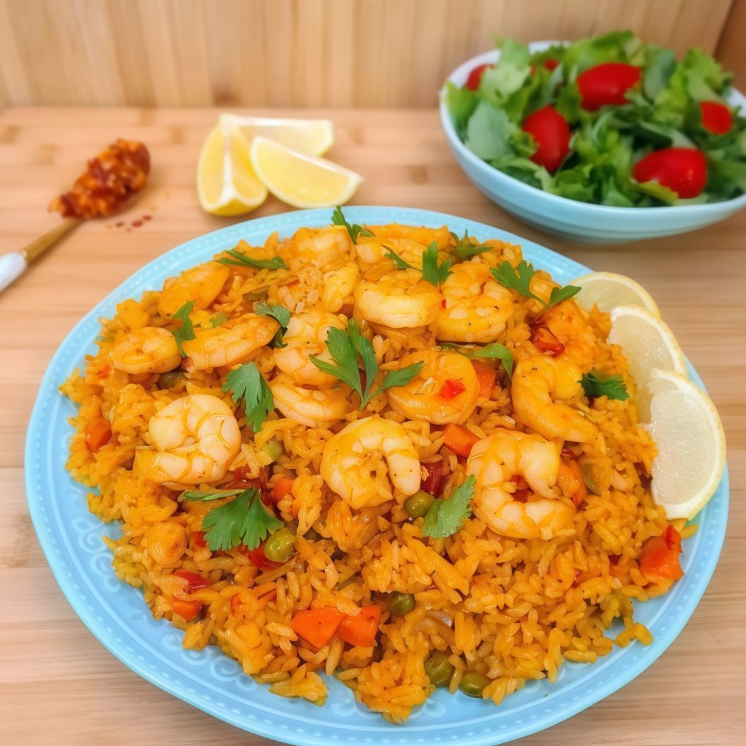 Seafood Rice with Cuttlefish - Shrimp