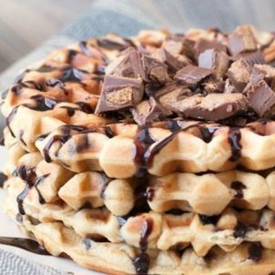 Chocolate And Peanut Butter Waffle