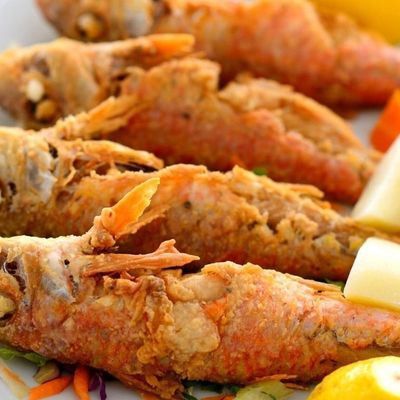 سمك البوري الأحمر المحلي المقلي