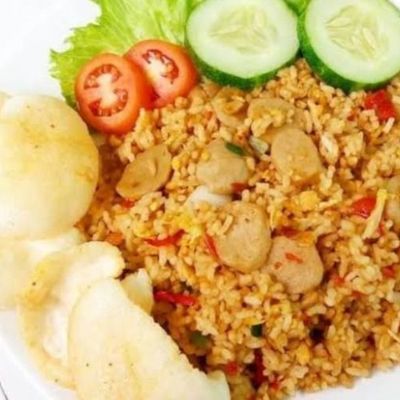 Fried Rice With Asian Meatball