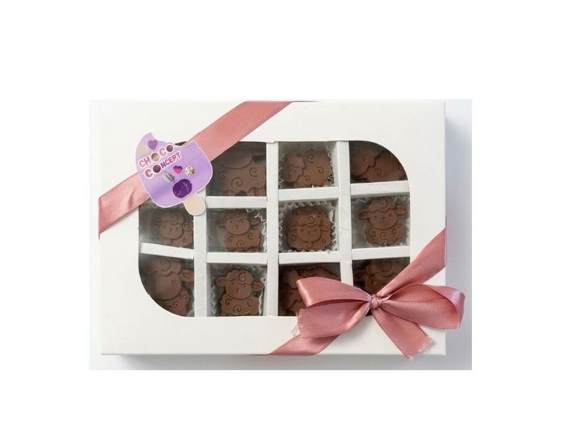 Eid chocolate shaped like a sheep, stuffed with hazelnuts and Oreo, 350 grams
