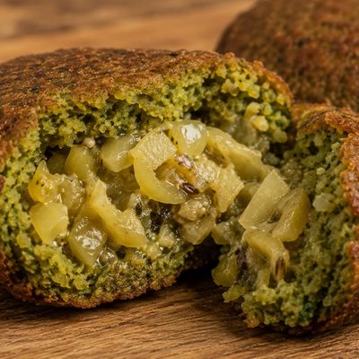 Falafel Patty With Pickled Lemons With Safflower
