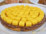 Nutella Waffle with Dried Mango Pieces