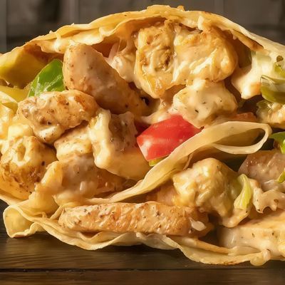 Chicken shawarma crepe