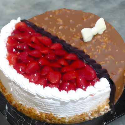 Half Strawberry Half Notcha Chocolate Cake