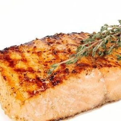 Grilled Salmon Steak dish