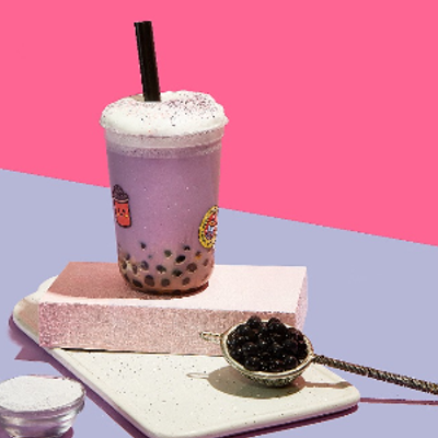 Taro Creme Cheese Frappe With Tapioca Pearls