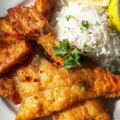 Fish fillet with grilled potatoes