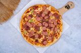 Mexican hot dog pizza