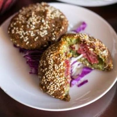 Large Hot Taameya Tablet Stuffed With Pastrami