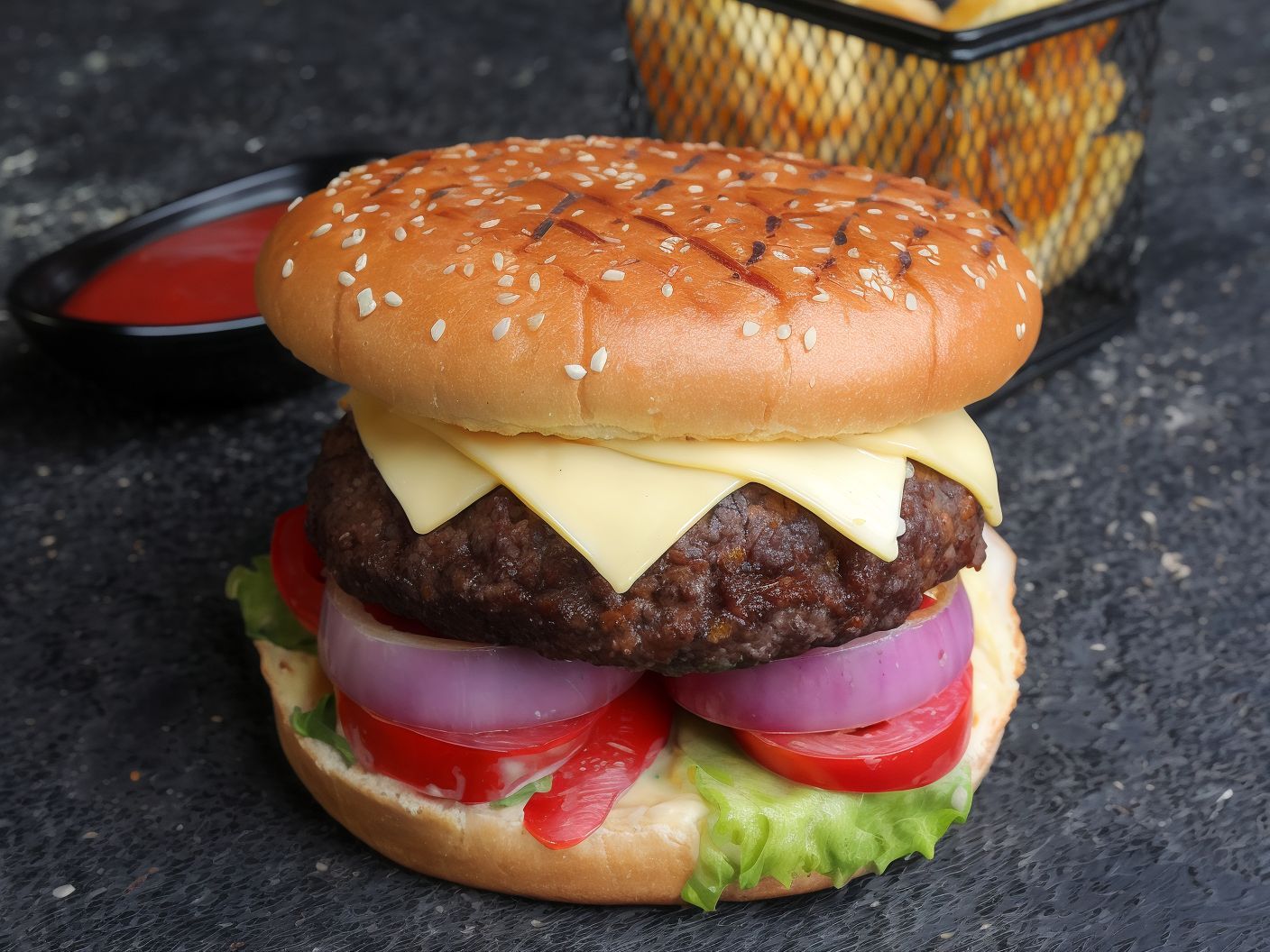 Cheese Beef Burger Sandwich