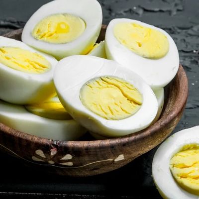 Plate of 2 boiled eggs
