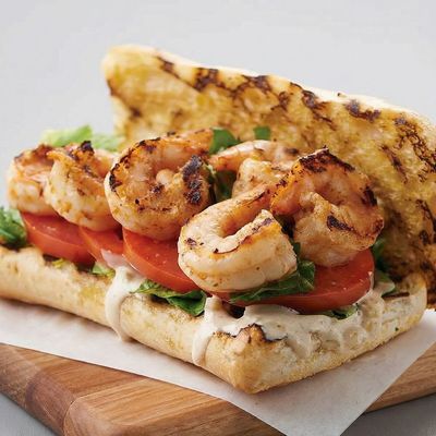 Shrimp fajita sandwich