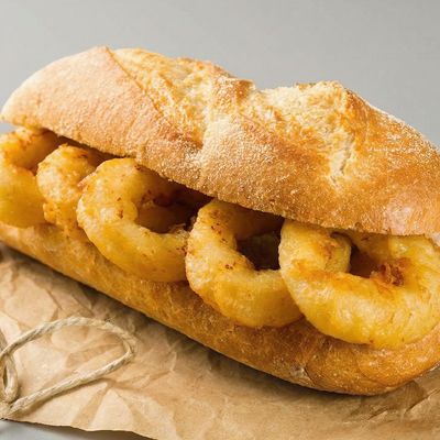 Squid fajita sandwich