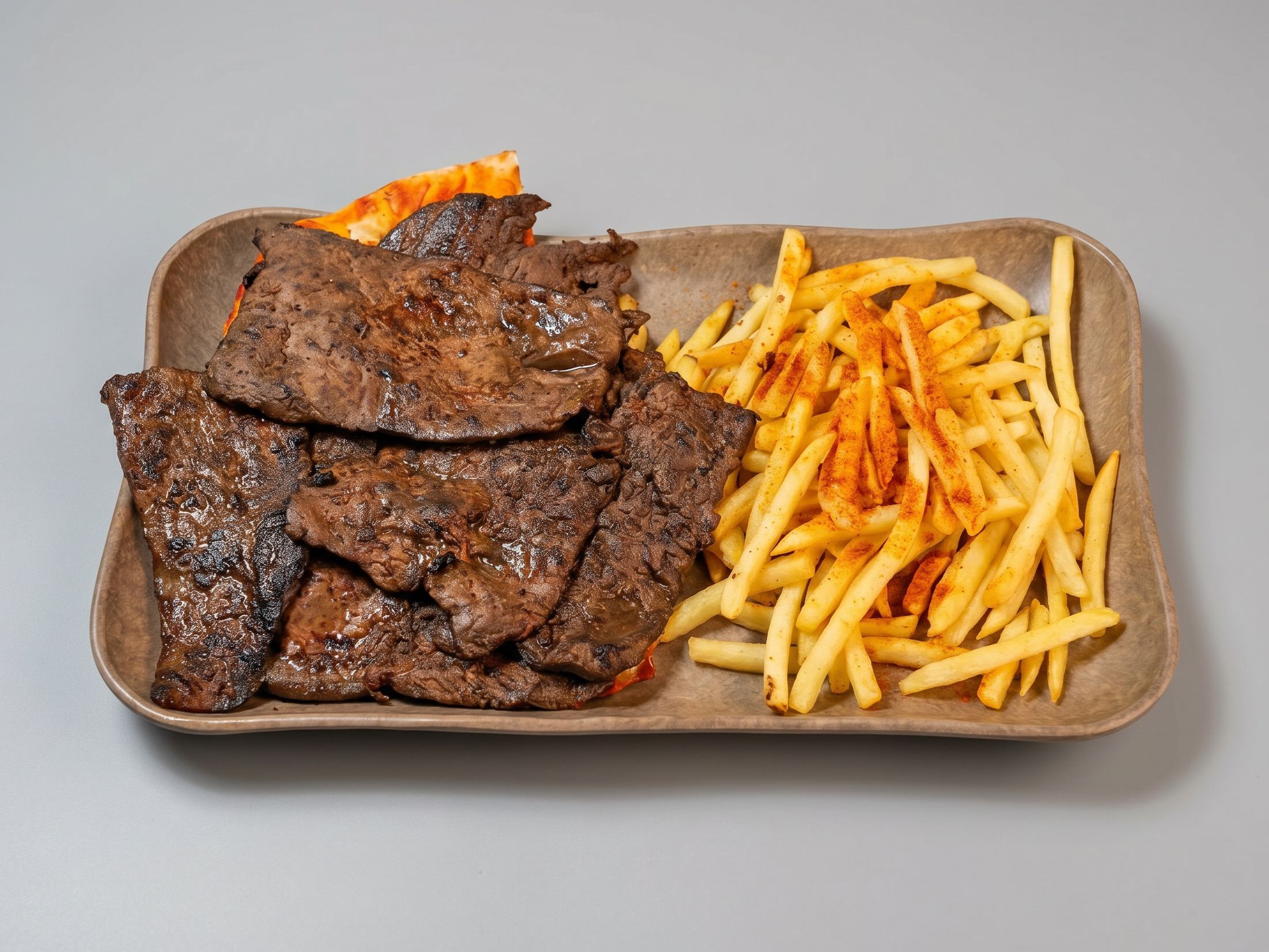 Grilled liver pan on grill