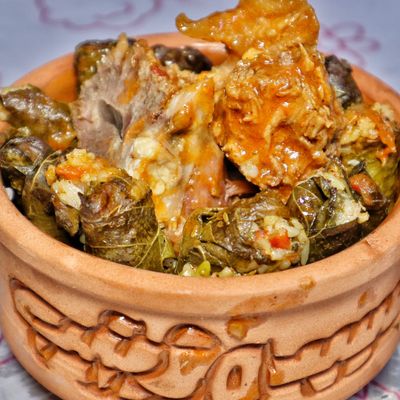 Oxtail And Vine Leaves Tagine