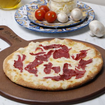 Manousheh with Kiri Cheese and Diet Basturma