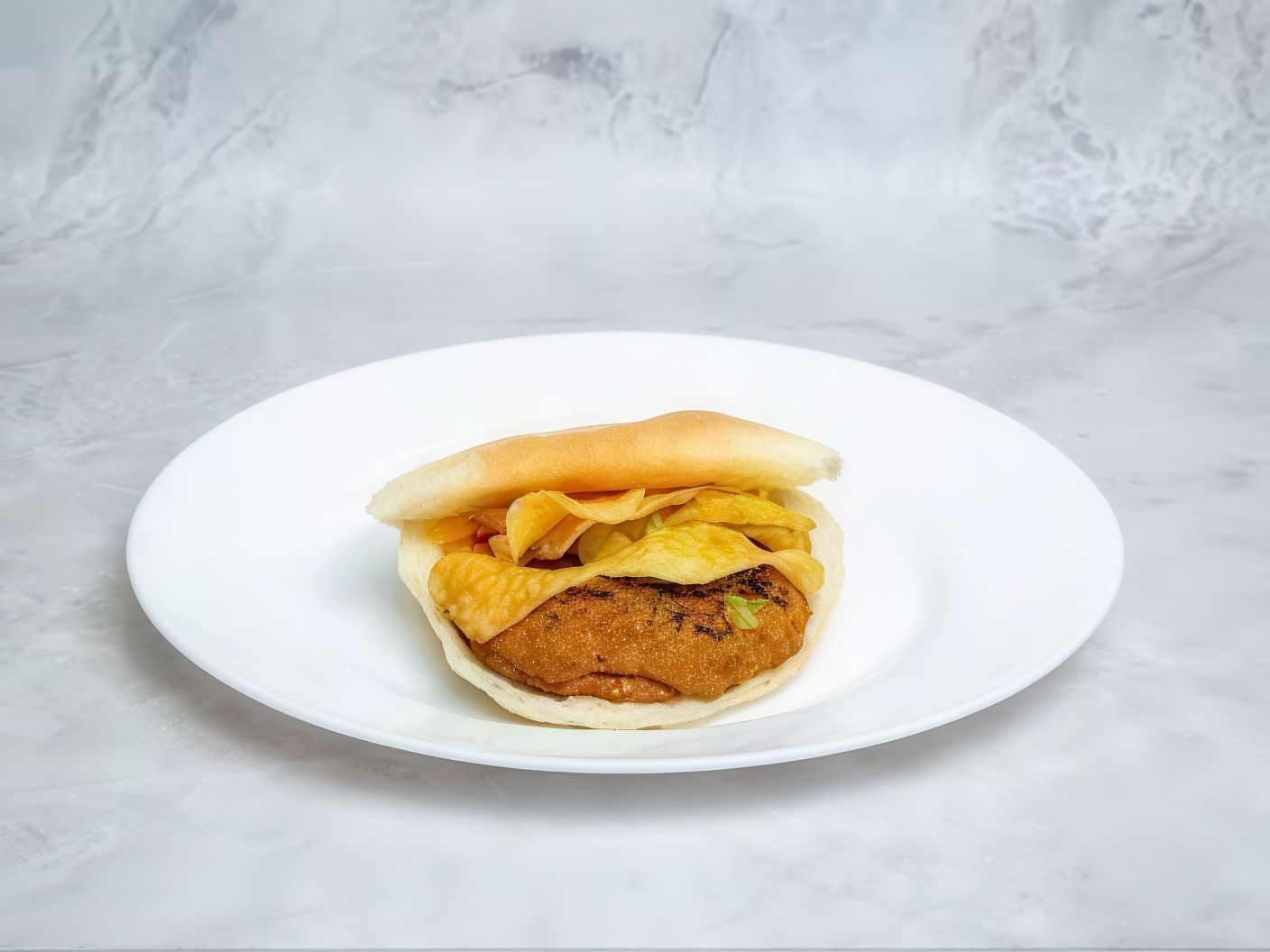 Taamia With Chips Sandwich