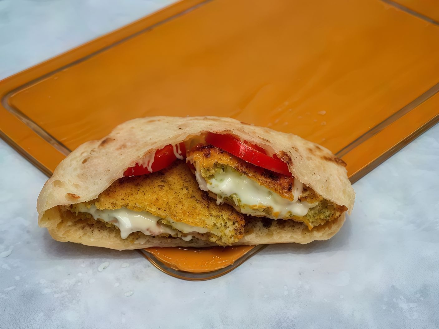 Taamia With Mozzarella Cheese Sandwich