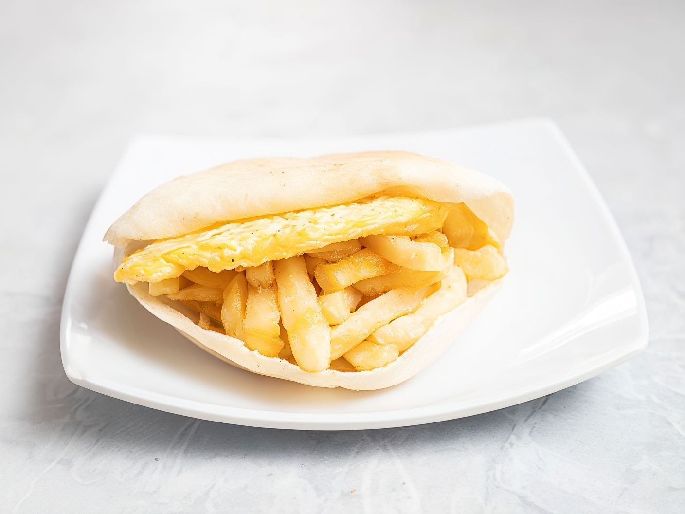 Potatoes With Fried Eggs Sandwich