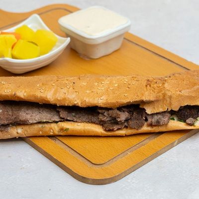 Mix shawarma sandwich, French bread