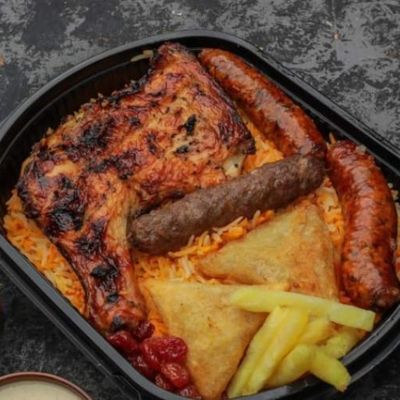 Meal, chicken, kofta, Mombar, sambousek